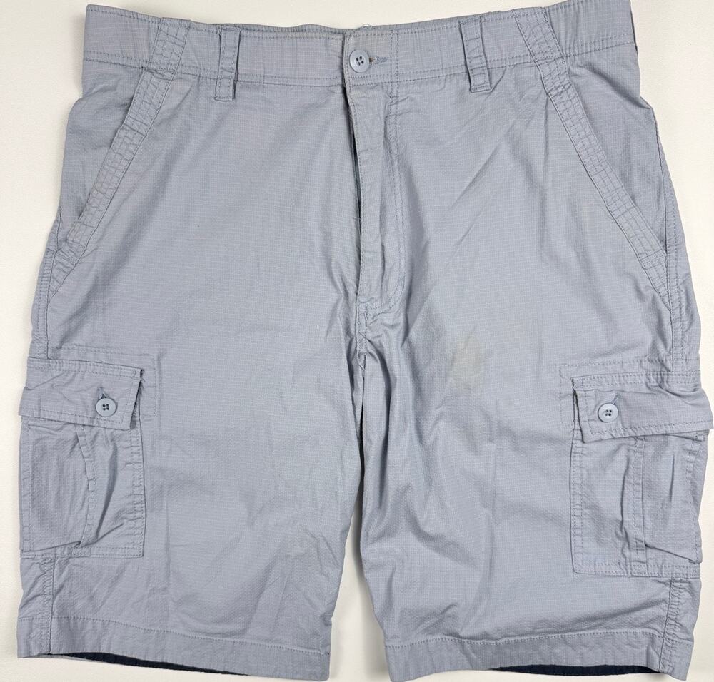 WearFirst Men's Gray Ripstop Cargo Shorts Size 36 Outdoor Utility Hiking